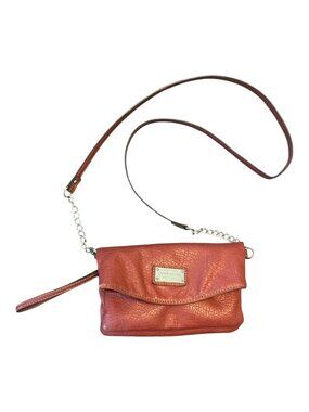 Nine West Red Crossbody Wristlet Purse Faux Leather Convertible Bag